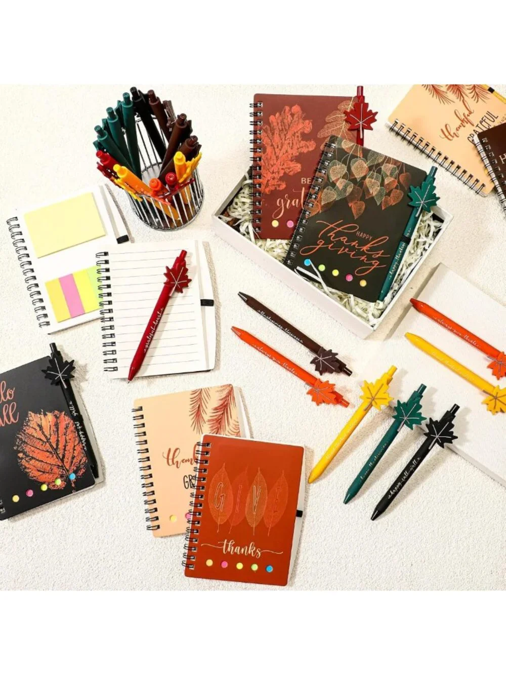 Autumn Notebook & Ballpoint Pen Set - 36 Fall Thanksgiving Gifts for All